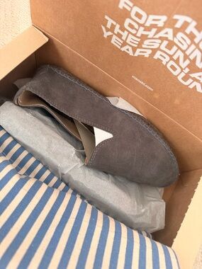 Men's Suede Slip-On Loafers in Charcoal Gray, Brand new !!